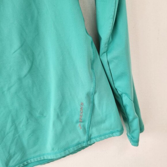 Brooks Teal Green Long Sleeve Athletic Shirt Workout Running Women's M - Picture 3 of 7